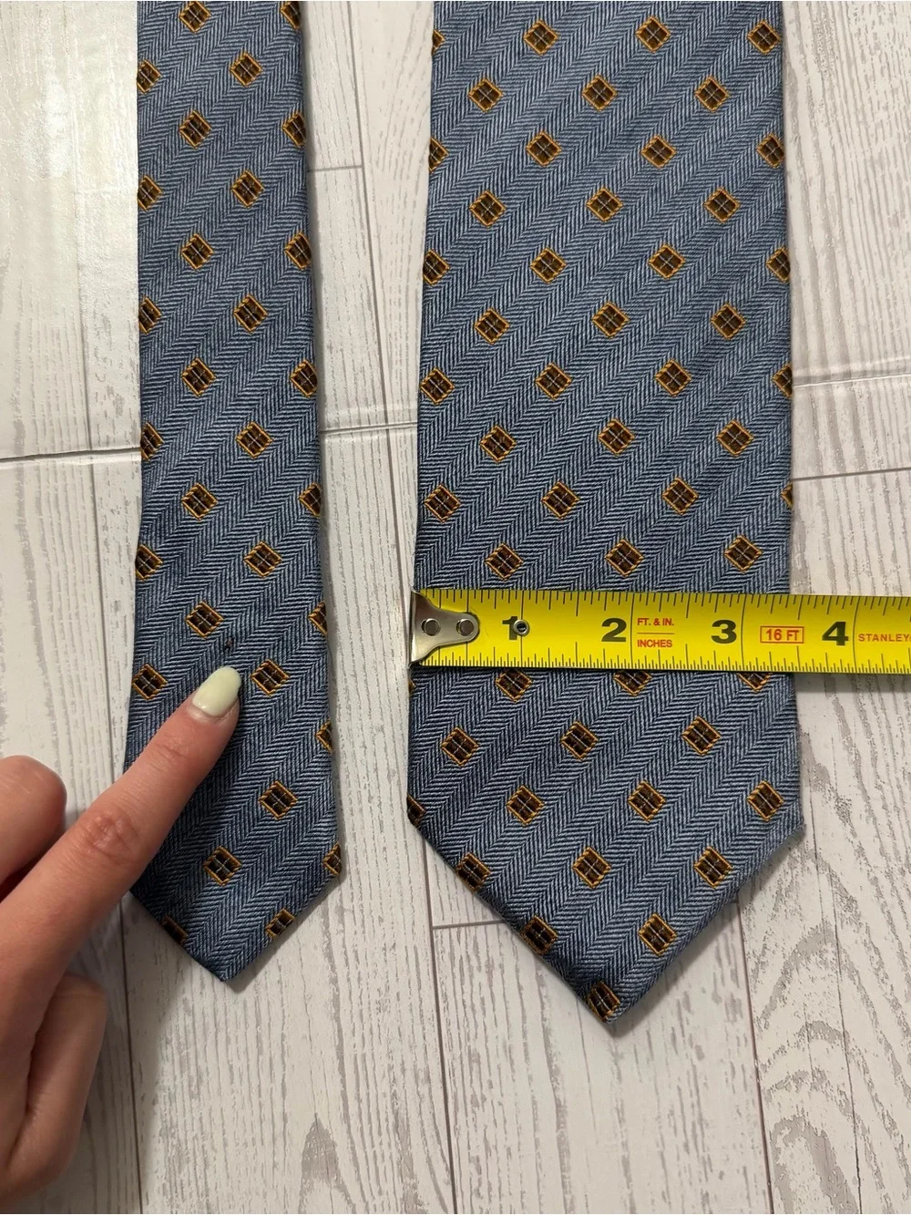 Pal Zileri Gruppo Forall Silk Tie, Blue Herringbone Geometric, Made in Italy‎